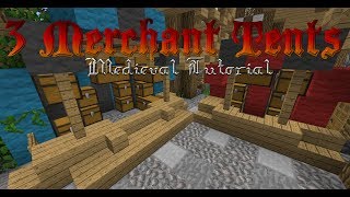 How to Make 3 Medieval Merchant Tents Market Stalls Minecraft Tutorial [upl. by Eyaj58]