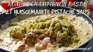 ROMIGE CHAMPIGNON PASTA MET HUISGEMAAKTE PISTACHE SAUS🍝 [upl. by Notlrak503]