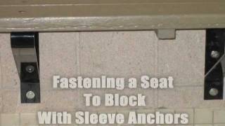 Fastening a Bench Seat to a Block Wall Using Sleeve Anchors [upl. by Innej842]