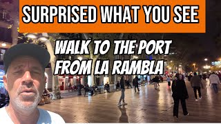 barcelona spainlas ramblas walk to the port vell christopher columbus statue [upl. by Liw]