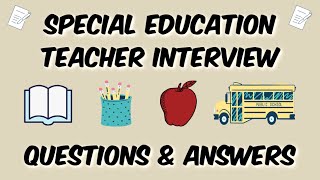 Special Education Teacher Interview Questions amp Answers [upl. by Eelarak]