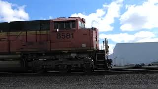 BNSF 8581 West in Princeton IL 32724 [upl. by Atilam]