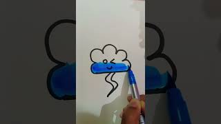 Easy drawing of clouds 🌨️clouds Falakart18 shortvideo easydrawing artshortfeed shorts colors [upl. by Akinad]