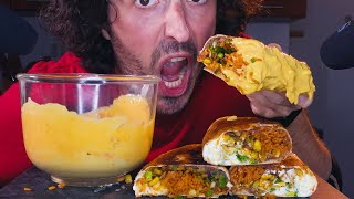 CHIPOTLE BURRITO CHEESE SAUCE HOMEMADE   ASMR MUKBANG NO TALKING  Nomnomsammieboy [upl. by Harrow]