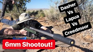 6mm Shootout 6 Creedmoor vs 6x47 Lapua vs 6 Dasher Long Range [upl. by Enneibaf]