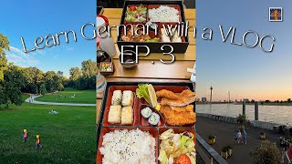 with sub Learn German with a VLOG EP 3  Düsseldorf Exploring eating delicious food🍜 [upl. by Aihtekal]