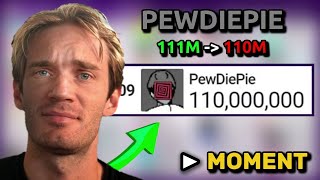 PewDiePie Falls Under 111 Million Subscribers  EXACT MOMENT [upl. by Binny697]