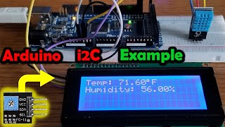 How To Connect An I2C LCD Module To Arduino Mega  Example DHT11 Temperature and Humidity Sensor [upl. by Anoo]