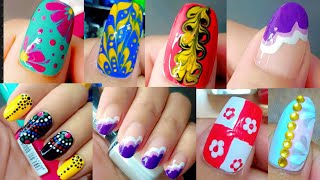 6 Nail art designs compilation 💅simple and classy nail art design 2024 best nail art tutorial [upl. by Knut]