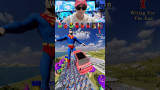 Super Heros Cars vs 1000 superman vs Jump Challenge😎🚘 shorts beamngdrive [upl. by Tahmosh]