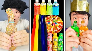 ASMR MUKBANG  GALAXY HONEY JELLY CANDY RECIPE Desserts Rainbow Food Noodles Jelly 🌈 [upl. by Htilil]