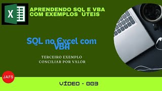 V3 conciliação com SQL no Excel chave valor [upl. by Ennire]