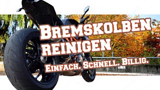 Motorrad Bremskolben reinigen  Einfach schnell günstig [upl. by Duwalt]