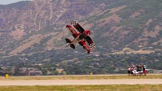 Warriors Over the Wasatch Airshow   Biplane lowflying aerobatics [upl. by Kaleb]