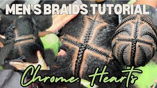 Men’s Braids Tutorial How to CHROME HEART BRAIDS [upl. by Elocn730]