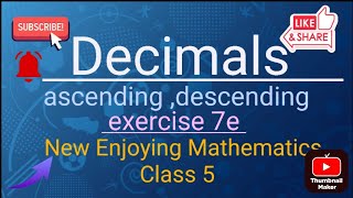 Class 5 Maths Chapter 7 ex 7e Decimals [upl. by Billye]