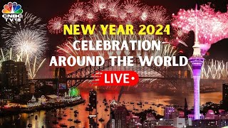 Happy New Year 2024 LIVE Dubai Qatar Hong Kong Welcome New Year  New Year Celebrations IN18L [upl. by Iridissa]