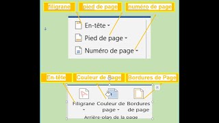 Entête et modifierpied de page et numéro de pagebordure de page filigrane Word TP3 [upl. by Ishmul532]