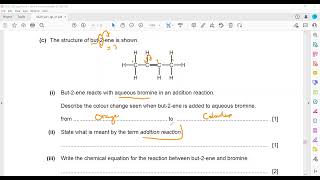 Organic Chemistry Question October November 2021 paper 41 Cambridge IGCSE Chemistry 06200971 [upl. by Aipmylo]