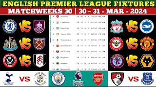 Epl Fixtures Today  Manchester City vs Arsenal  Liverpool vs Brighton  Matchweeks 30 [upl. by Adim63]