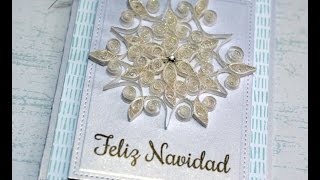 Tarjeta Feliz Navidad con la tecnica de Filigrana Quilling [upl. by Yedarb]