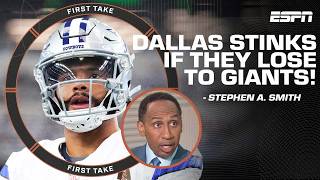 Stephen A Smith thinks the Cowboys STINK if they lose to the Giants 🍿🗑️  First Take [upl. by Eph289]