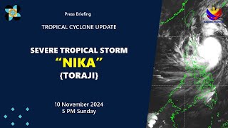 Press Briefing Severe Tropical Storm NikaPH Toraji at 5 PM  November 10 2024  Sunday [upl. by Aniluj]