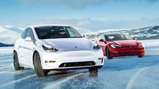 Ice Racing amp Drifting med Tesla i Norge [upl. by Nyltiak726]