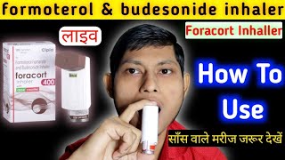 formoterol fumarate and budesonide inhaler  foracort 200 inhaler how to use in hindi [upl. by Eneli]