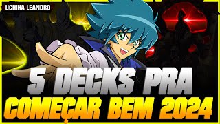 OS 5 MELHORES DECKS PRA COMEÇAR 2024  YUGiOh Duel Links [upl. by Aihtenak]