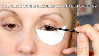 HOW I TINT MY LASHES SAFELY AT HOME [upl. by Colpin]