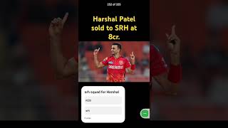 Harshal Patel sold to SRH at 8cr srh srhsquad srhsquad20255 [upl. by Girard]