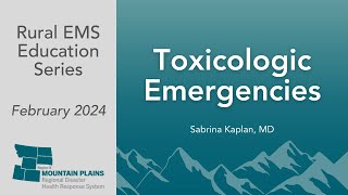 Rural EMS Education Series  Toxicologic Emergencies [upl. by Celeste]