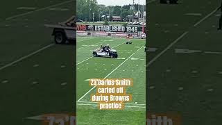 Browns edge rusher Za’Darius Smith was carted off the field during practice on Monday nfl [upl. by Nylrats]