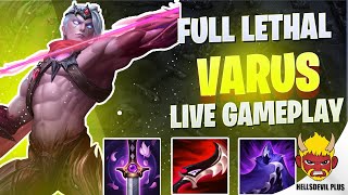 FULL LETHALITY ONESHOT VARUS  BIG DAMAGE  Wild Rift HellsDevil Plus Gameplay [upl. by Nikolas]