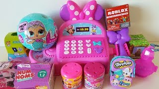 Minnie Mouse toy shopping cart cash register LOL Minecraft Roblox MLP Shopkins Shimmer amp Shine [upl. by Cynera956]