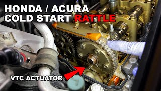 COLD START RATTLE HONDA ACURA K SERIES  VTC ACTUATOR REPLACEMENT  2012 HONDA CRV [upl. by Edwine810]