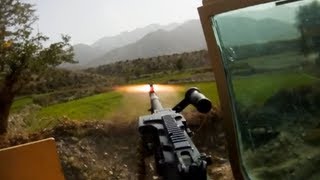 RPG Hits In Front of Convoy During Ambush  Taliban Firing Position Visible [upl. by Macfadyn]