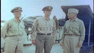 US Admiral Chester W Nimitz and US Fleet Admiral Ernest King aboard a cruiser ofHD Stock Footage [upl. by Zilef447]