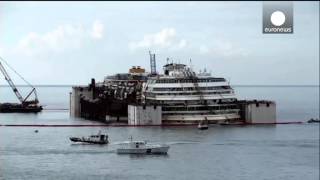 Costa Concordia timelapse salvage operation from dawn till dusk [upl. by Evvie]