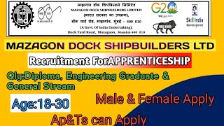 MAZAGON DOCK SHIPBUILDERS LIMITED jobs 2023Imazagon recuriment 2023IPNK education [upl. by Linet829]