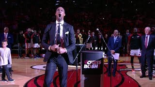 Chris Bosh LAST Scream at Heat Jersey Retirement Ceremony  March 26 2019 [upl. by Endys764]