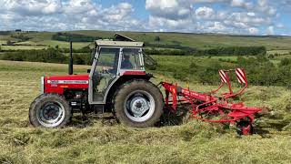 Cumbrian Silage Hay 2024 MF 362 amp 399 30 year old classics scattering out the grass [upl. by Suiratnod]