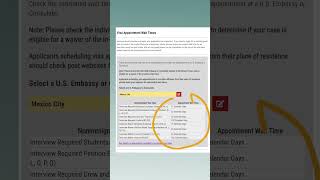 Visa Interview Wait times How to see the wait times in your country [upl. by Llenhoj423]