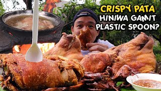 CRISPY PATA at CRISPY ULO hiniwa ng PLASTIC SPOON  PUTOK BATOK  KUYA DEX HD [upl. by Eirod]