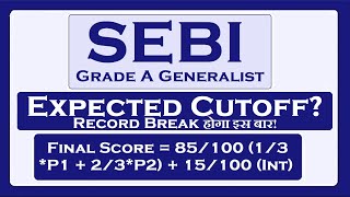 Expected Cutoff of SEBI Grade A 2024 Generalist [upl. by Sadnac]