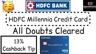 HDFC Millennia Credit Card  Clear All Your Doubts Know Everything Tip for 13 Cashback on Amazon [upl. by Ripp]