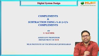 LEC03 DSD Complements amp Subtraction Using rs amp  r1  Complements PartI By Mr G Kaushik [upl. by Terrill81]