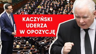 quotKu zwycięstwuquot Przemówienie Kaczyńskiego Prezes PiS upomniany przez Hołownię [upl. by Sert]