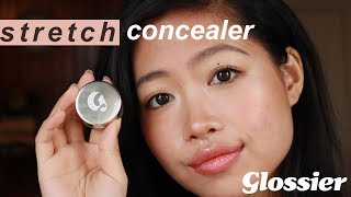 Glossier Stretch Concealer MEDIUM  First Impressions Swatch and Coverage Review [upl. by Adnat]